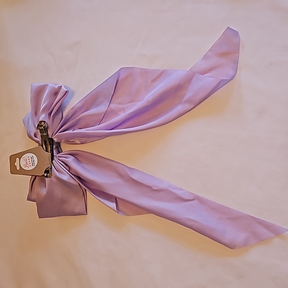 Hand Crafted lavander bow hair clip barrette clip bohemian crochet blue flower - Picture 10 of 17